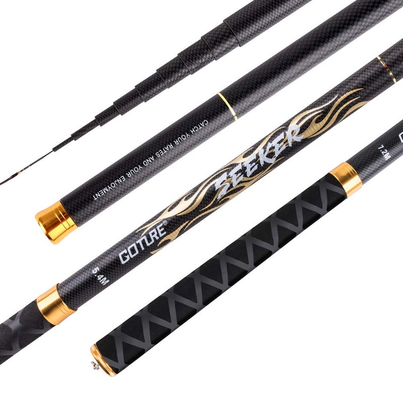 Goture Telescopic Tenkara Fishing Rod Collapsible Crappie Rods 1 Piece Portable Hand Fishing Poles Carbon Fiber Telescoping Stream Ultralight Inshore Carp Bamboo Pole Bass Trout 12 15 18 20 21 24Ft - Image 5